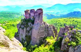 Belogradchik cliff rocks near ancient Kaleto in Bulgaria