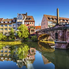 Old town on the Pegnitz River in Nuremberg, Germany