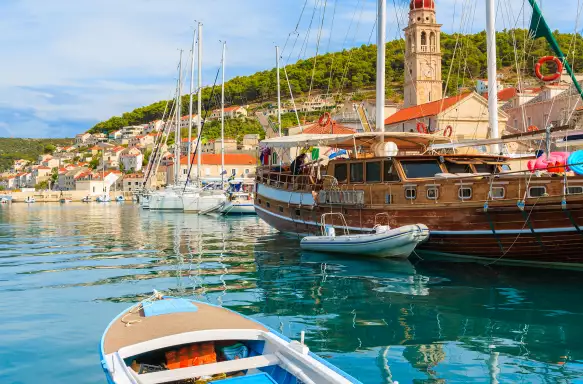 Pucisca port on Brac island - Dalmatia, Croatia