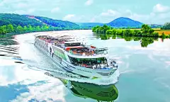 Jane Austen ship sailing along the Danube river