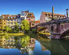 Old town on the Pegnitz River in Nuremberg, Germany